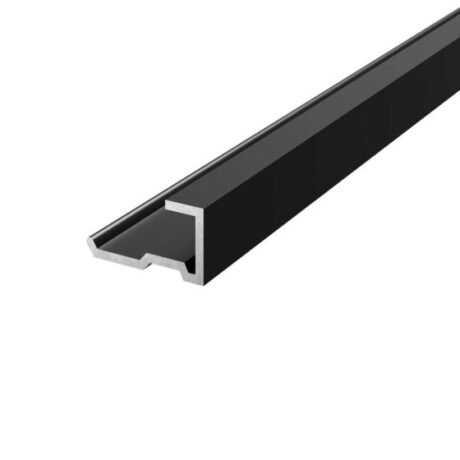Aqua Wall Panel End Trim Black Aluminium 2400x17x6mm
